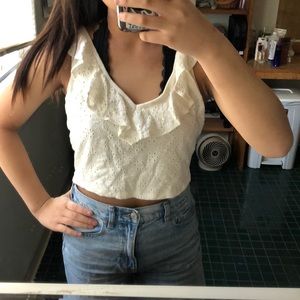 hollister white crop top